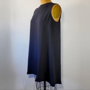 Coercion London Sz M Dress Black Swing Trapese Hi-low Hem Sleeveless Formal Crew
